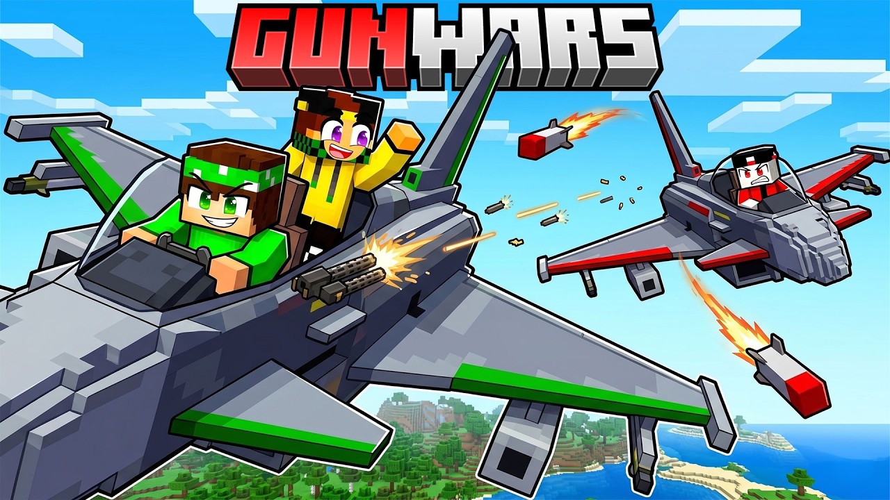 GUNWARS 2VS1 CON I CACCIA EUROFIGHTER - NICO MARCY vs LOCO - MINECRAFT ITA