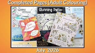 Completed Pages July 2026 (Adult Coloring Books and Downloads - over 80 pages)