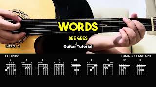 Words - Bee Gees | Easy Guitar Tutorial For Beginners (CHORDS & LYRICS) #guitarlesson