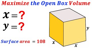 Download the video "Maximize the Volume of the Topless Box | (Optimization Problem) | #math #maths | #geometry"