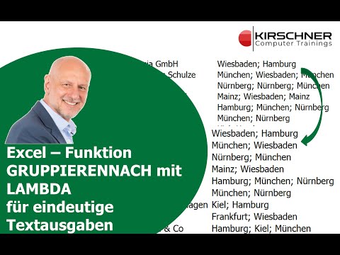 Excel-Funktion GRUPPIERENNACH mit LAMBDA – Listenauswertung nach Texten