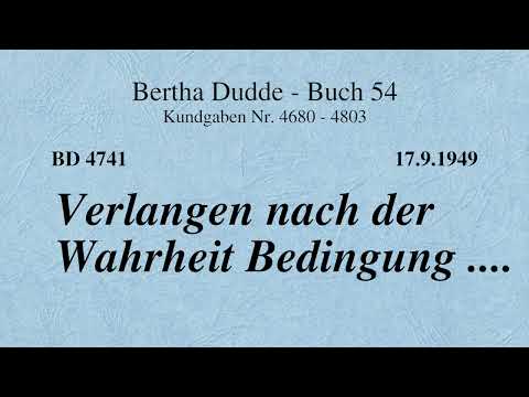 BD 4741 - VERLANGEN NACH DER WAHRHEIT BEDINGUNG ....