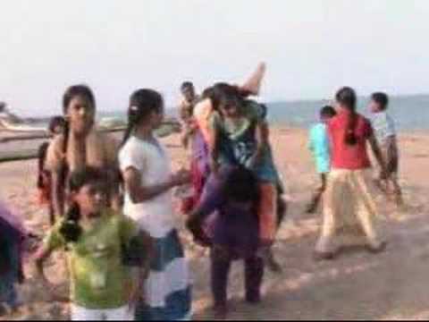 Yogasana fun on the beach