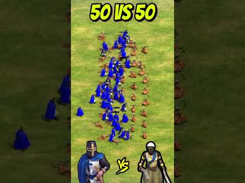 50 Elite Teutonic Knights vs 50 Elite Gbetos (AoE2) #Shorts