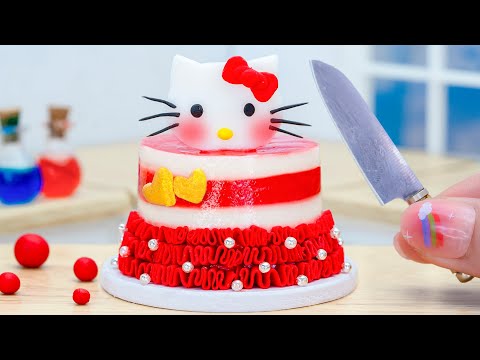 Satisfying Miniature Hello Kitty Cake Decorating - Best Kitkat Chocolate Cake Recipe By Mini Tasty