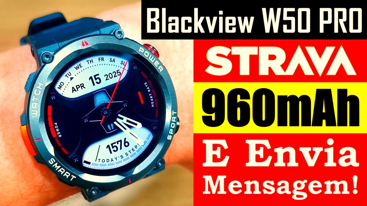 Miniatura da avaliação em vídeo de Smartwatch Blackview Masculino 1.91 Polegadas IP68 Rosa