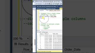 SQL || Select DISTINCT from Single Column & Multiple Columns #sql 