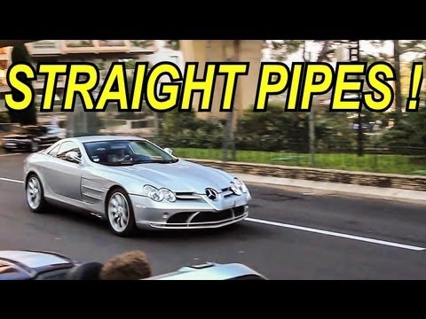 Mercedes SLR w/ Straight Pipes LOUD Sound in Monaco !