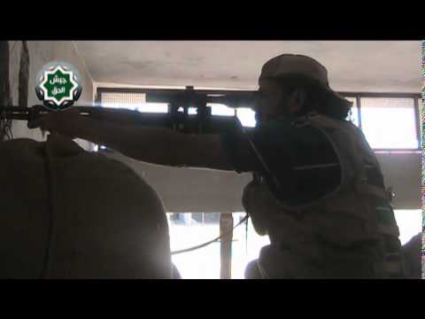 عملية قنص عناصر النظام على أسوار مطار دير الزور العسكري من قبل جيش الحق في المنطقة الشرقية