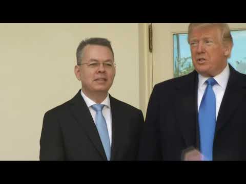 President Donald Trump welcomed the U.S. return of just-freed American pastor Andrew Brunson. (Oct. 13)