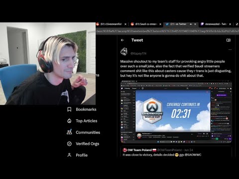 xQc reacts to Overwatch World Cup co-streamers call trans caster a "pig"