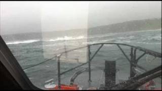 preview picture of video 'RNLI Sennen Cove Lifeboat launch to the 'Ripple' taking water including the lifeboat recovery'