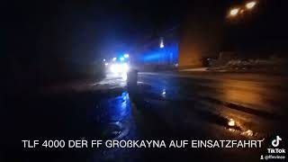 Die freiwillige Feuerwehr großkayna auf einsatzfahrt