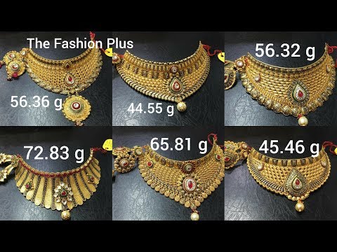 Gold choker necklace sets designs