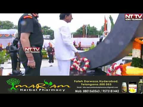 Hon’ble Chief Minister Sri K.Chandrashekar Rao Floral Tributes to Amara Veerula Sthupam on Occasion