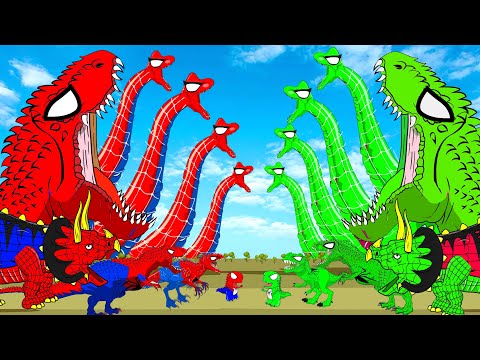 Red vs Green Dinosaur: Jurassic World Dinosaur Disappeared! Find Dinosaur In Jungle