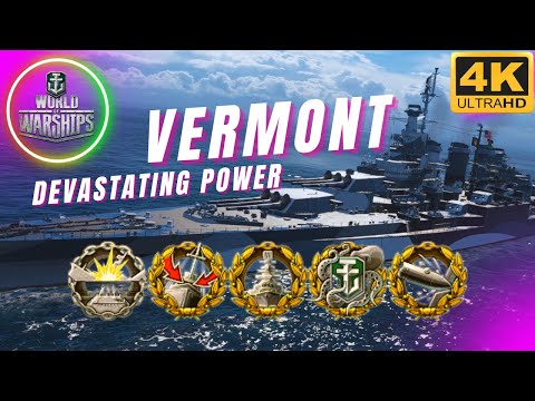 The Unstoppable VERMONT: Dominate the Battle with Battleship VERMONT World of Warships #gaming