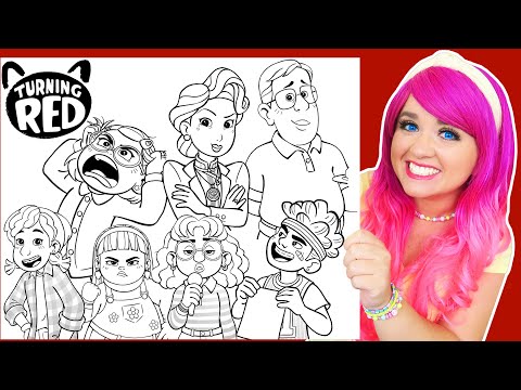 Coloring Every Turning Red Character Disney Pixar Coloring Pages | Prismacolor Markers