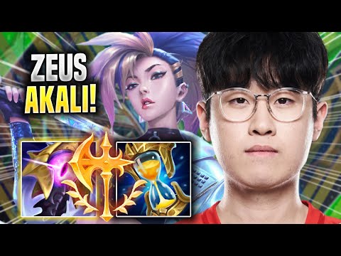 ZEUS IS SO GOOD WITH AKALI! - T1 Zeus Plays Akali TOP vs Riven! | Season 2022