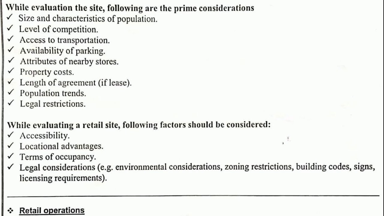 RM CHAPTER - 3 RETAIL OPERATIONS EXPLANATION B.COM 2ND SEM RETAIL MANAGEMENT