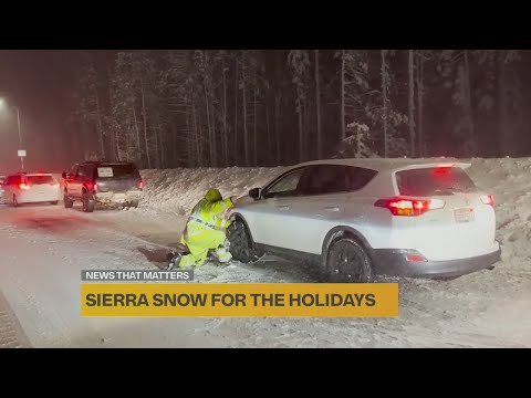 Christmas Eve storm brings heavy snow, slow traffic to Sierra highways
