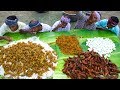 VILLAGE MARRIAGE FOOD Mutton Curry Fish Fry Boiled Egg Raththa Poriyal Village Function Food