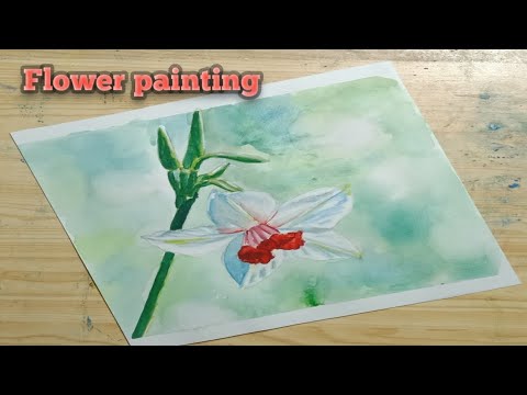 watercolor flower painting tutorialeasy step by step | Afshan Art studio |
