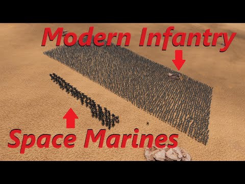 5000 Modern Infantry v 50 Space Marines - UEBS2 Ultimate Epic Battle Simulator 2