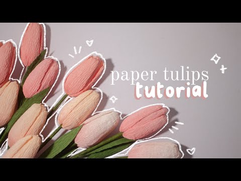 how to make paper tulips ✿ step-by-step EASY crepe paper tulips tutorial