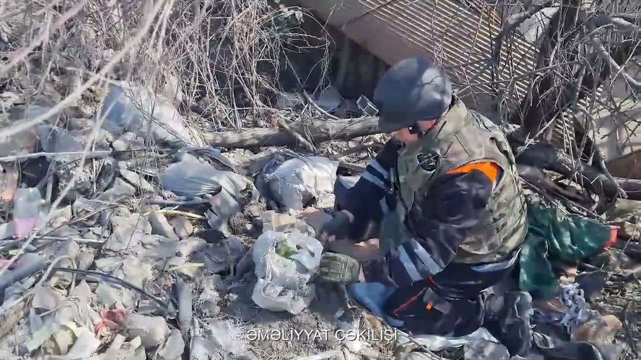 Nərimanov rayonunda xeyli  hərbi sursat aşkar edilib VİDEO