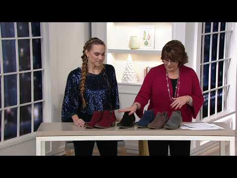 Earth Origins Suede Booties w/ Perforated Ruching - Amanda on QVC
