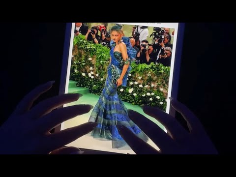 ASMR 🤍 appreciating beautiful fashion & jewelry 🥀 Met Gala ⏳ iPad tapping & tracing