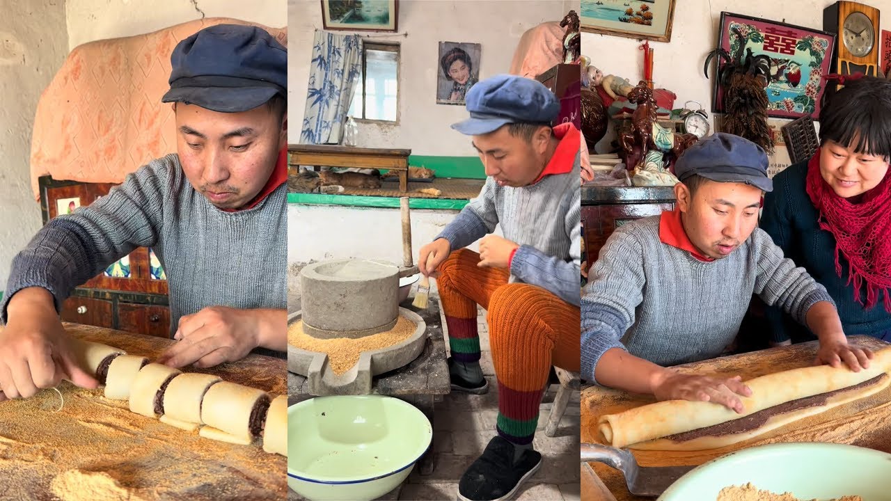 甜蜜软糯的传统小吃，驴打滚#food #民间手艺人 #funny