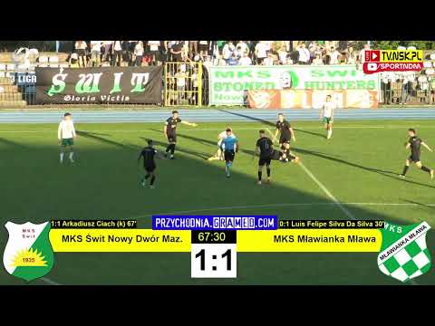 tv.nsk.pl [Arkadiusz CIach czerwo 68] Świt Nowy Dwór Maz. - Mławianka Mława 2:3 (0:1) 2022-09-03 g17