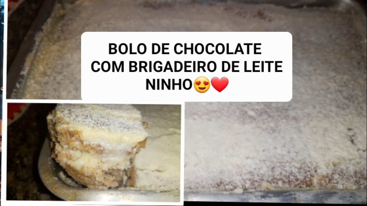 BOLO DE CHOCOLATE COM BRIGADEIRO DE LEITE EM PÓ, FACIL RAPIDO E PRÁTICO❤️❤️❤️