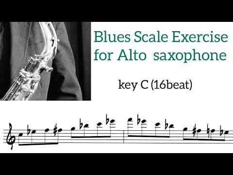 Blues scale for alto sax key C (concert Eb) Blue note scale