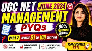 UGC NET Management June 2024 PYQs| Part 2 - 51 to 100 Questions  #g2emanagement