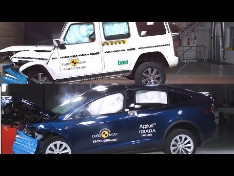 2020 TESLA MODEL X vs 2019 MERCEDES BENZ G-CLASS CRASH TEST COMPARISON