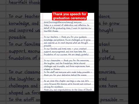 thank you speech for graduation ceremony #speech #thankyouspeech #graduationspeech