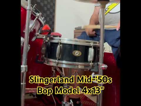 Slingerland 4” x 13” Bop Model Snare, 3-pt. Strainer Mid-‘50 s - Lack wrap image 8