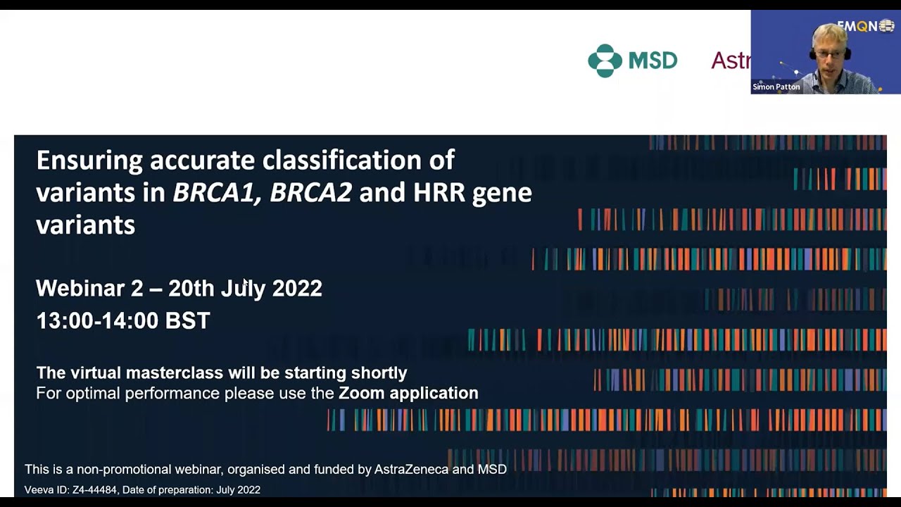 Ensuring Accurate Classification BRCA1, BRCA2 and HRR Gene Variants - 20 July 2022 (Run 8 Webinar 2)