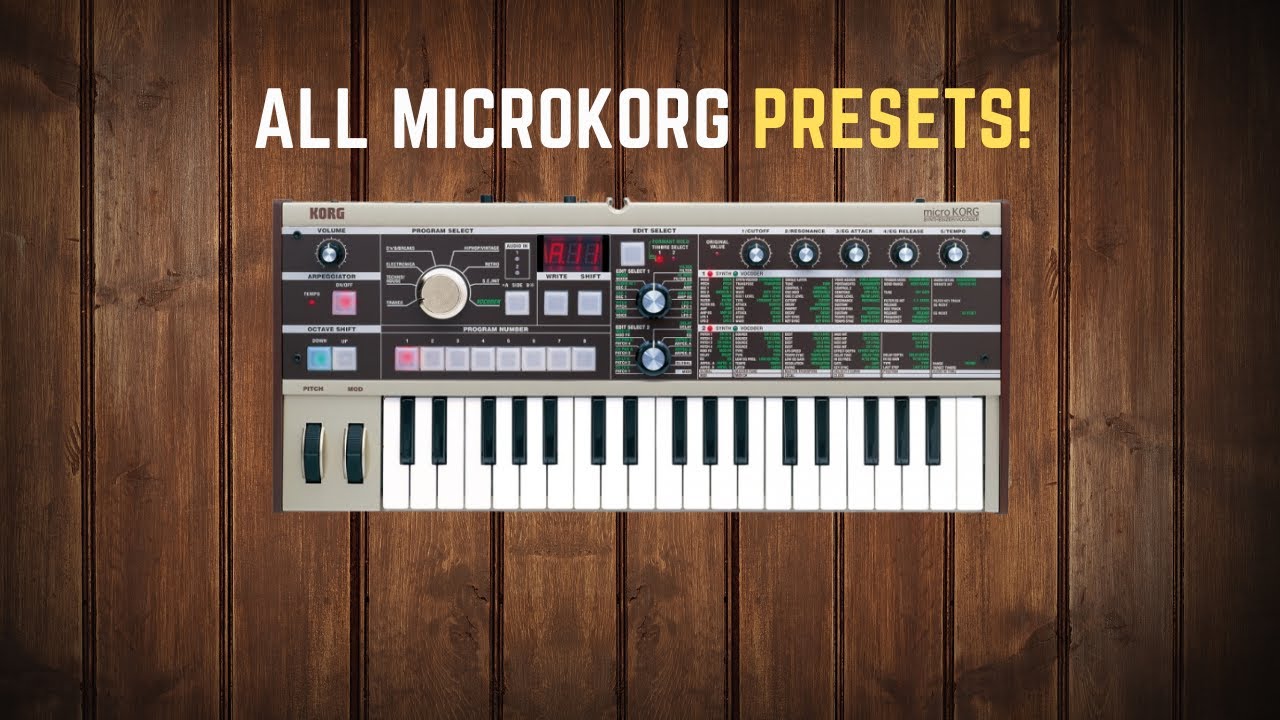 All Korg microKORG Factory Presets (with Names) | Full Sound Demo