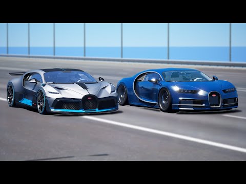 10,000HP!! Bugatti Chiron vs Bugatti Divo | DRAG & TRACK RACE