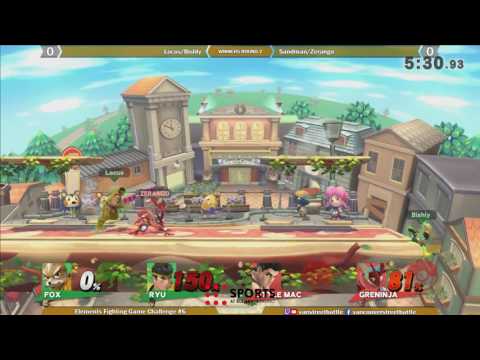 Elements FGC #6 - Smash 4 Doubles - Locus/Bishly vs Sandman/Zerango