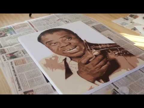 Spice x Louis Armstrong | Stencil art canvas