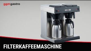 Filterkaffeemaschine - 2x 2 Liter Tank - 3,3kW - mit 2 Warmhalteplatten - inkl. 2 Isolierkannen á 2 Liter