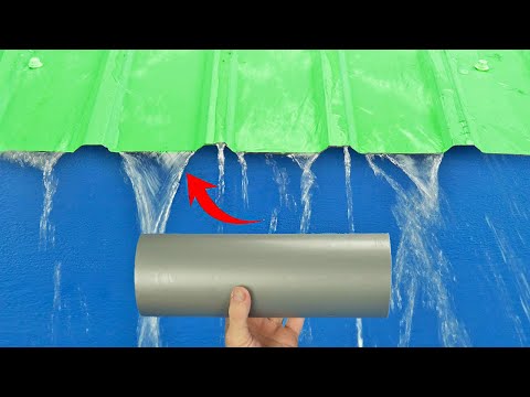 Very few people know how to make drainage pipes for corrugated iron roofs using water pipes!