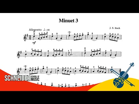 15 - MINUET 3, J. S. BACH | Suzuki Book 1 | Violin Sheet Music | Partitura para Violino
