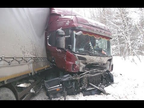 Жесткие аварии грузовиков - Зима 2017