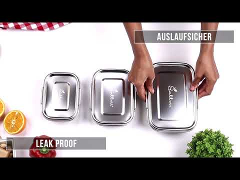 Sattvii® Edelstahl Eco Lunchbox & Brotdose | D-Lock Serie | Product Family